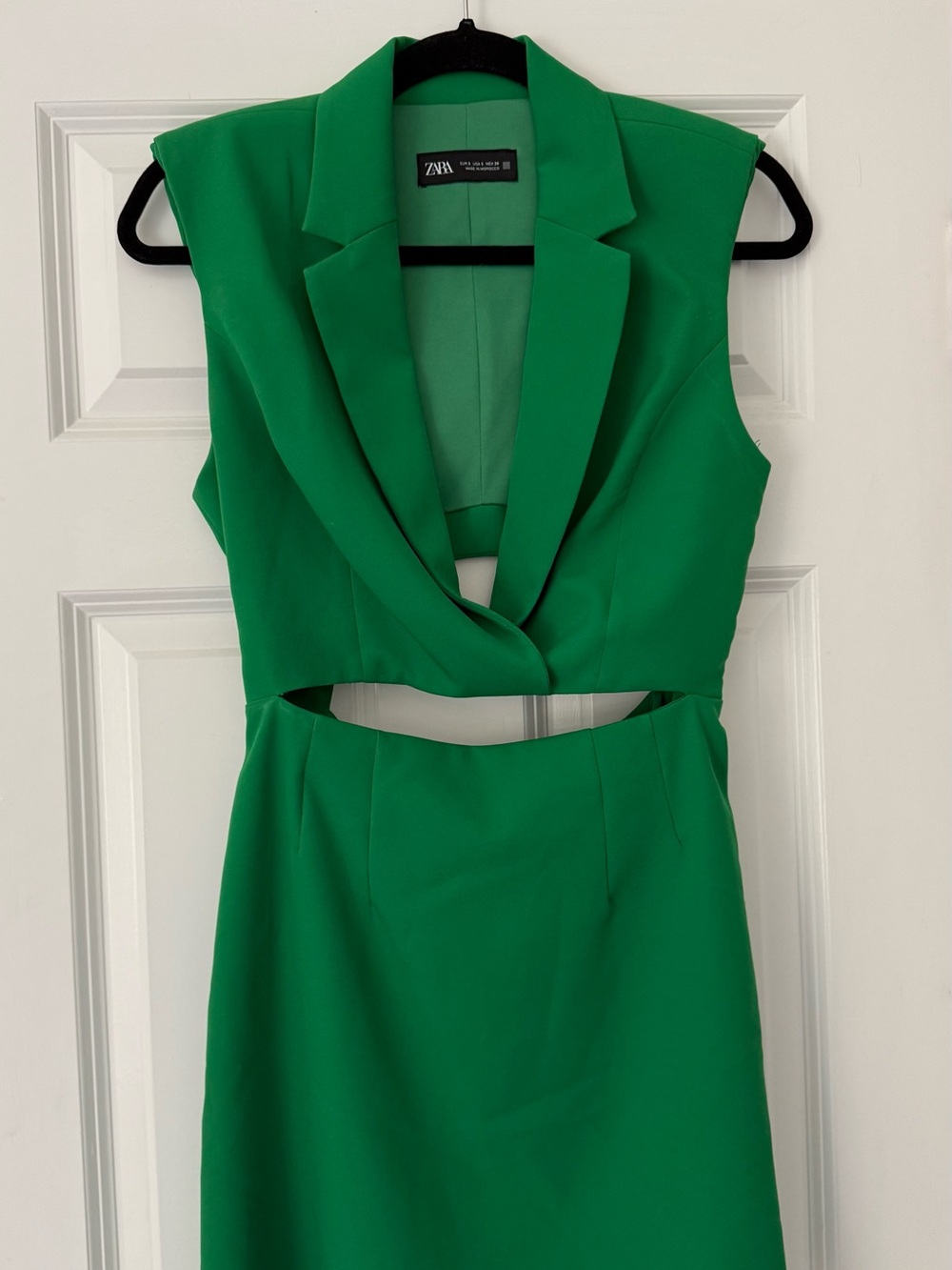Zara Emerald Green Sleeveless Cutout Sheath Dress